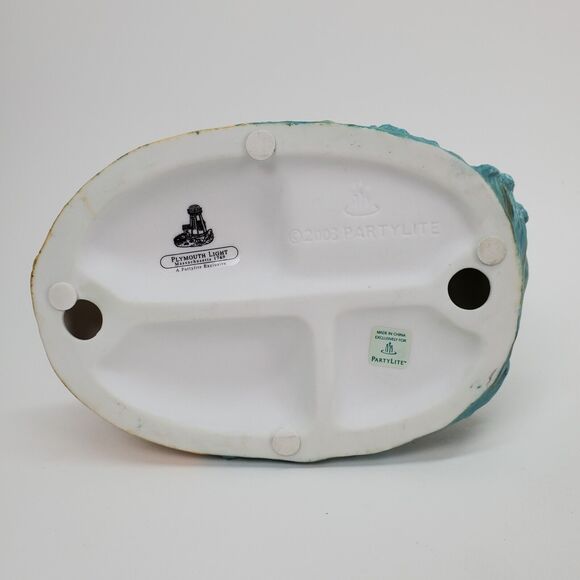 2003 Plymouth Lighthouse Retired Tea Light Ceramic Candle Holder Nautical - Picture 7 of 12